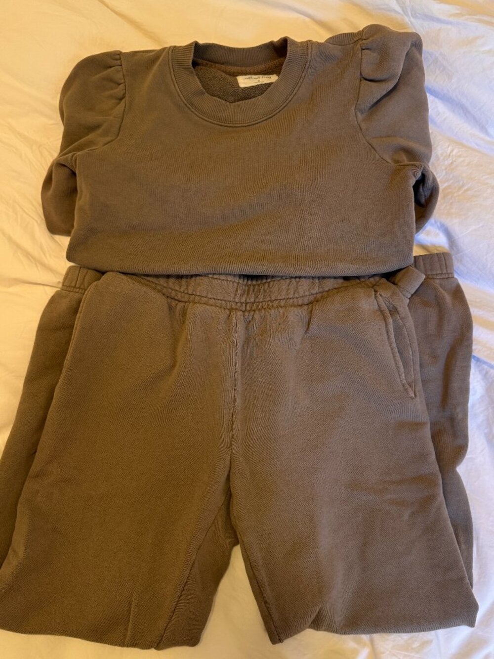 Aritzia Wilfred brown sweatpants and sweatshirt set size XS
